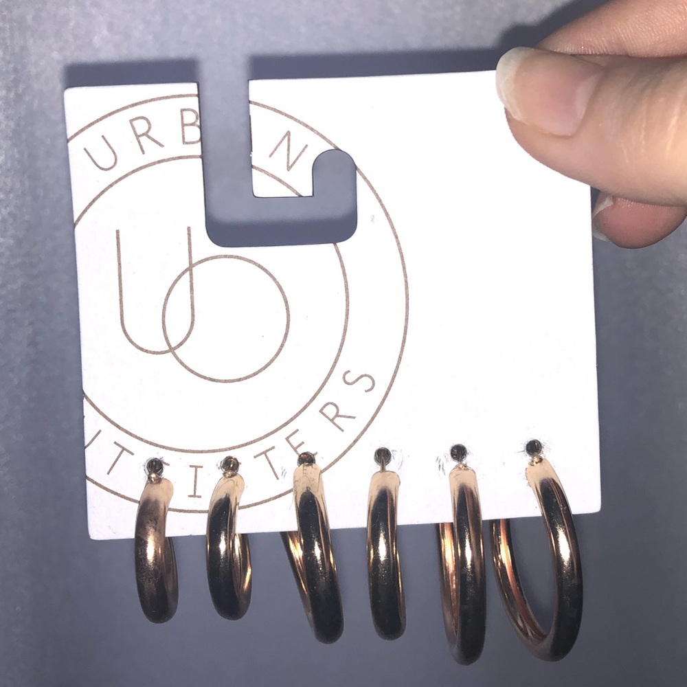 Urban Outfitters Gold Hoops 3 sizes